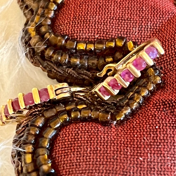 Genuine Ruby Earrings - Picture 2 of 7